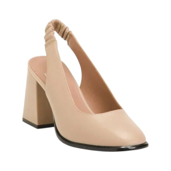 LINEA PAOLO Nude Nappa Leather Giana Slingback Heels